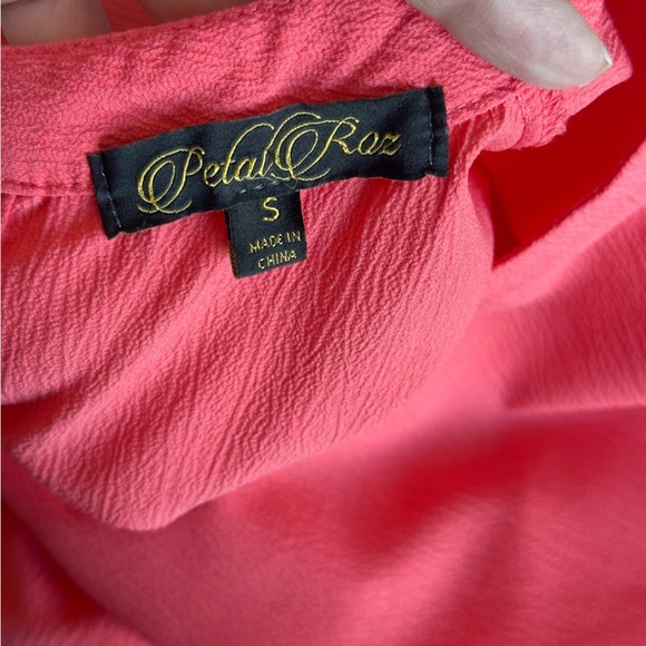 Charming Coral Pink Flutter Sleeve Ruffled Women's Sundress Size Small - Picture 9 of 10